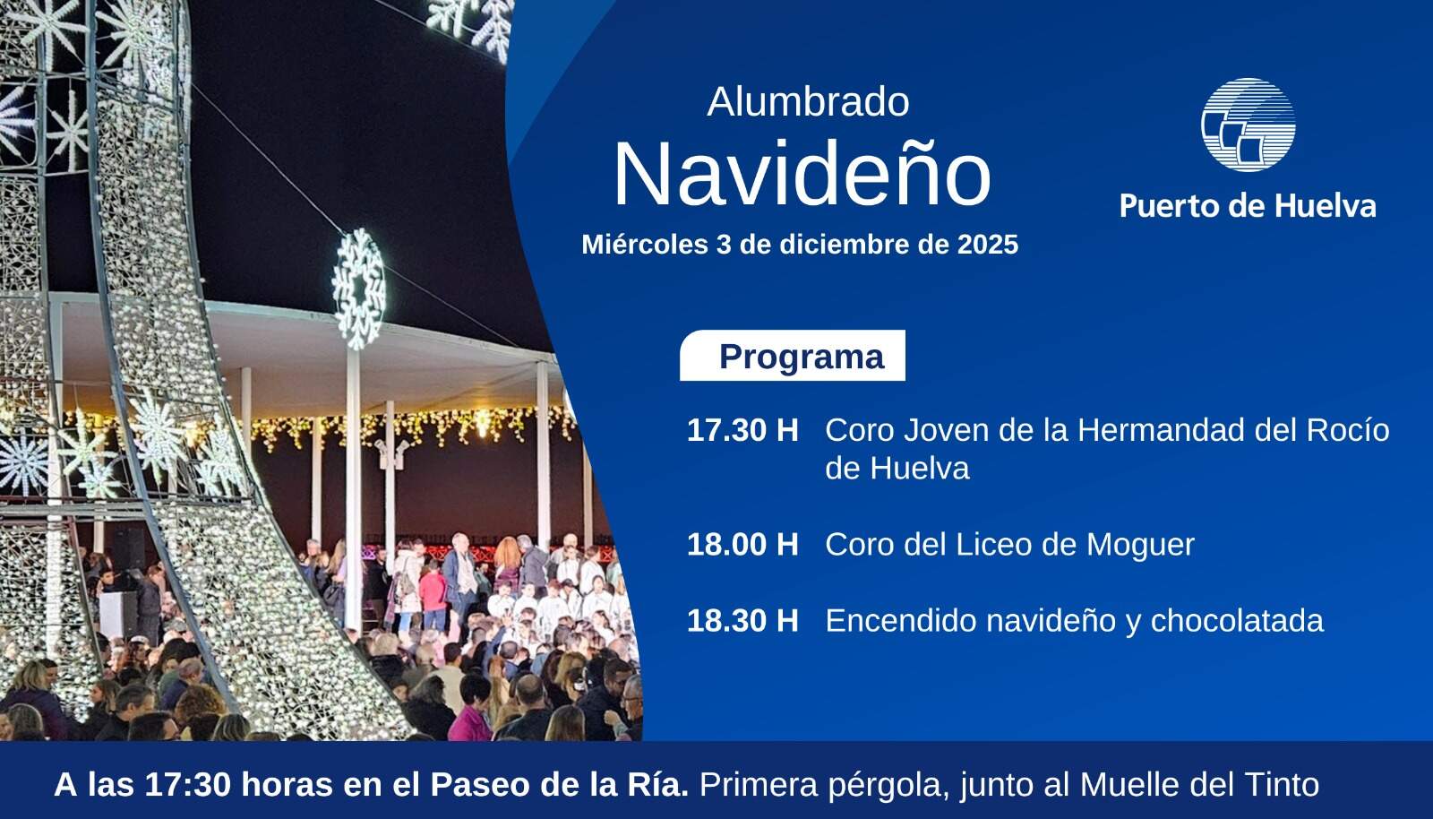 Encendido navideño del Puerto de Huelva.