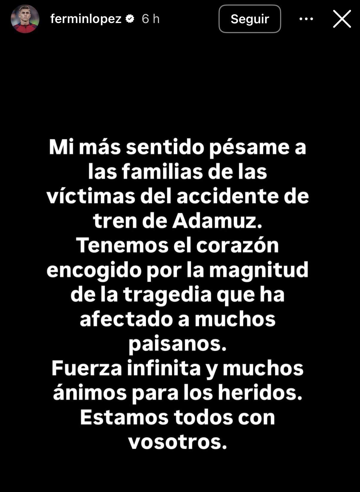 Mensajes de condolencia.