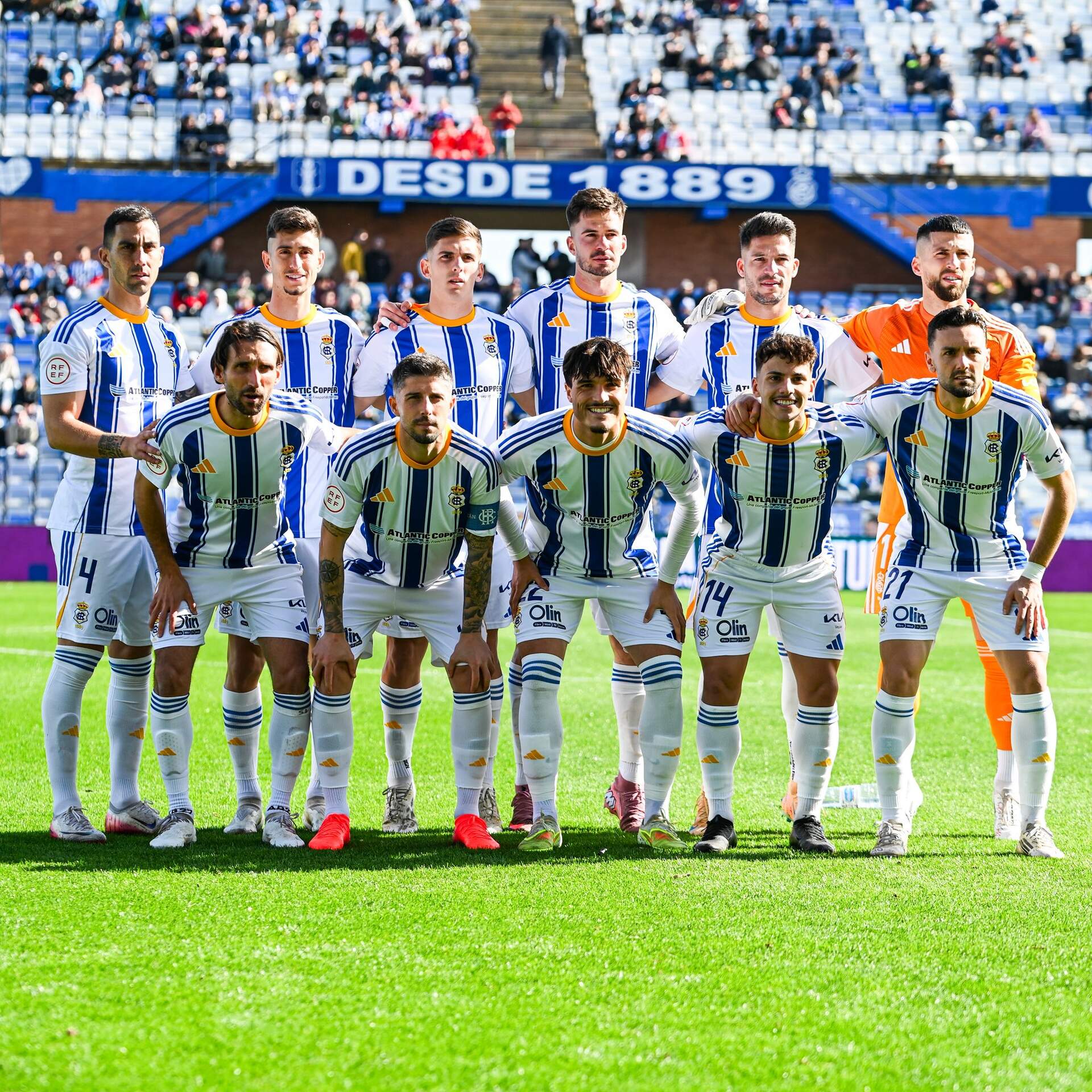 La alineación del Recre ante el Yeclano