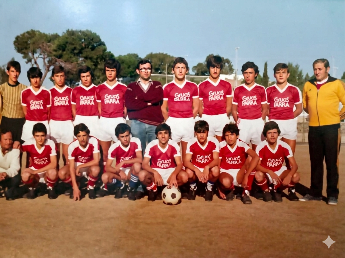 Equipo del Gil Martín que se proclamo en 1980 campeón provincial de infantiles. En el centro se puede ver a José Antonio
