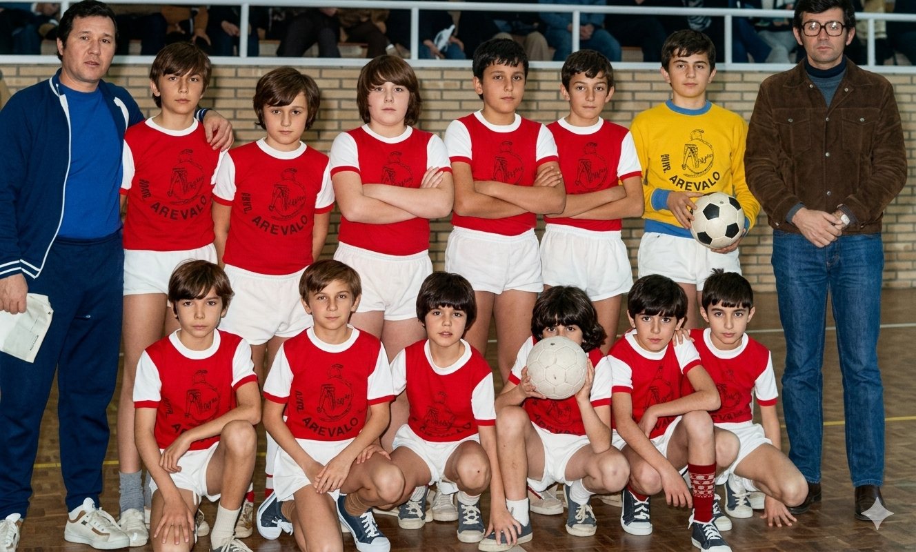 Aquí podemos ver a la derecha a un jovencísimo José Antonio González, junto al equipo infantil del futbol sala.