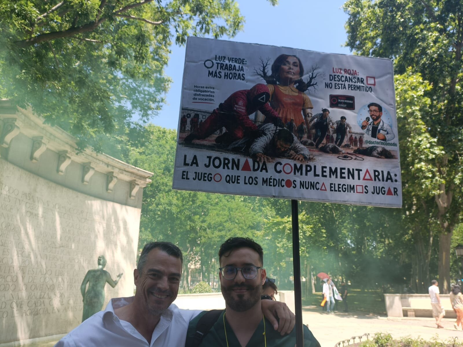 Manifestación médica ante el ministerio de Sanidad.