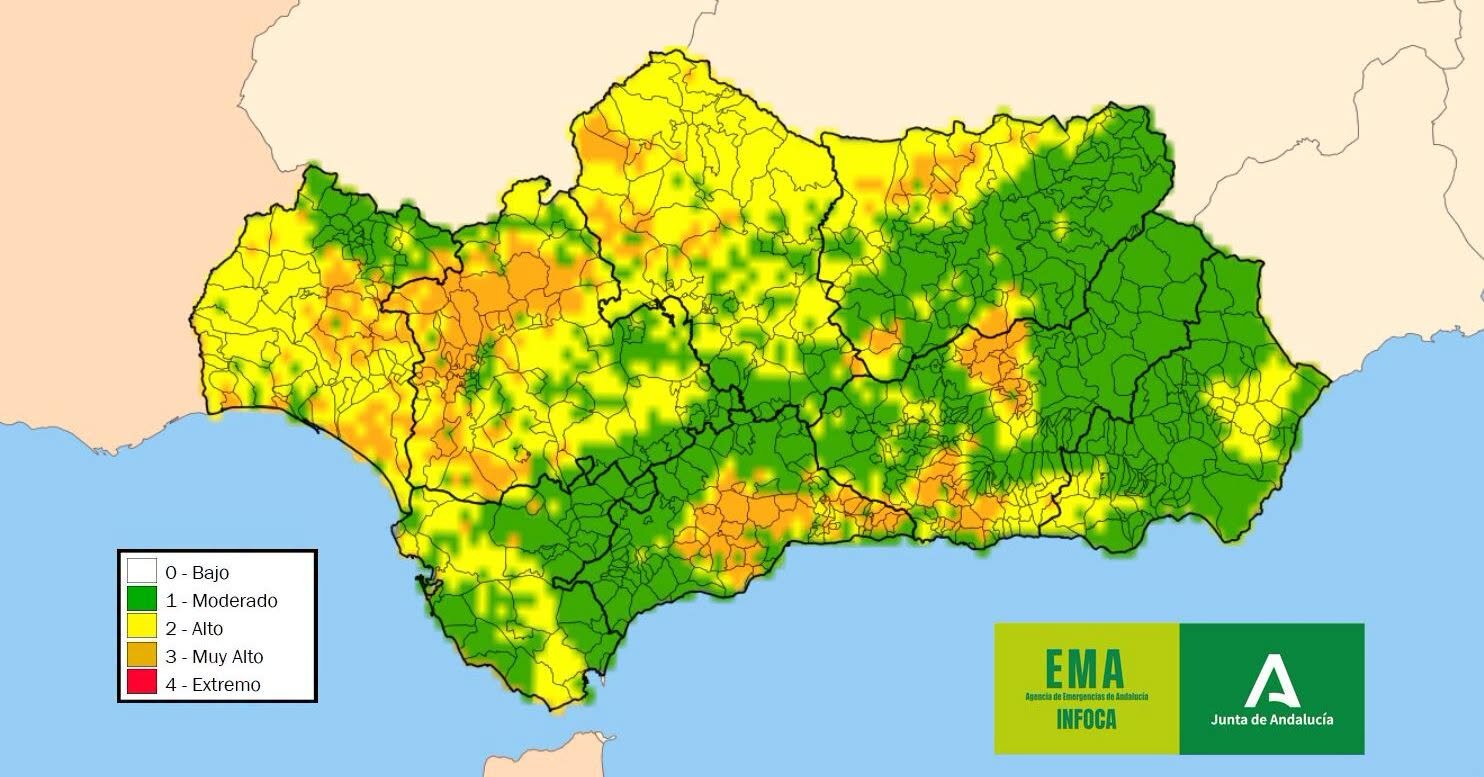 El riesgo de incendios forestales vuelve a aumentar en Huelva por el calor