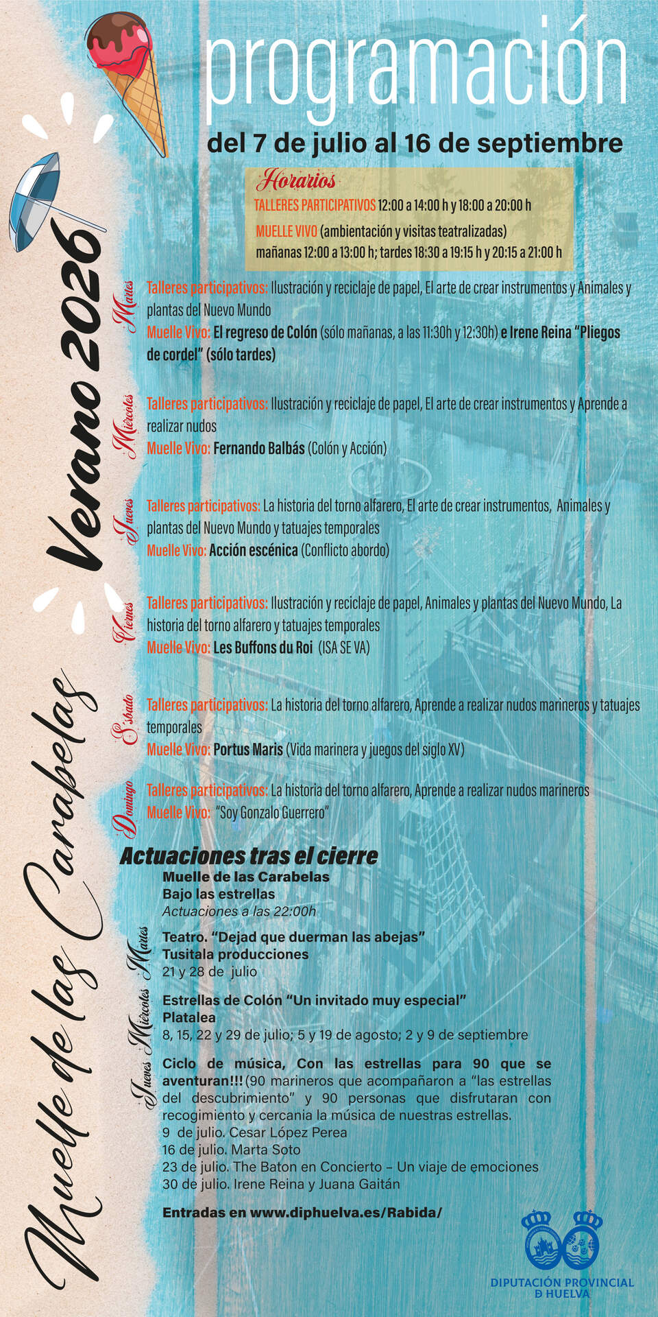 Programación Verano Muelle  de las Carabelas