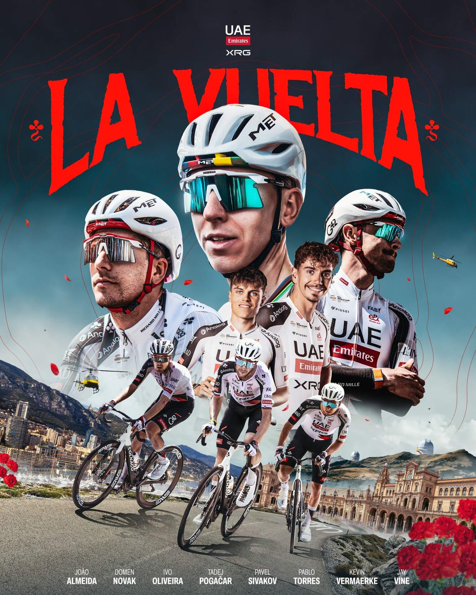 El equipo del UAE para La Vuelta.