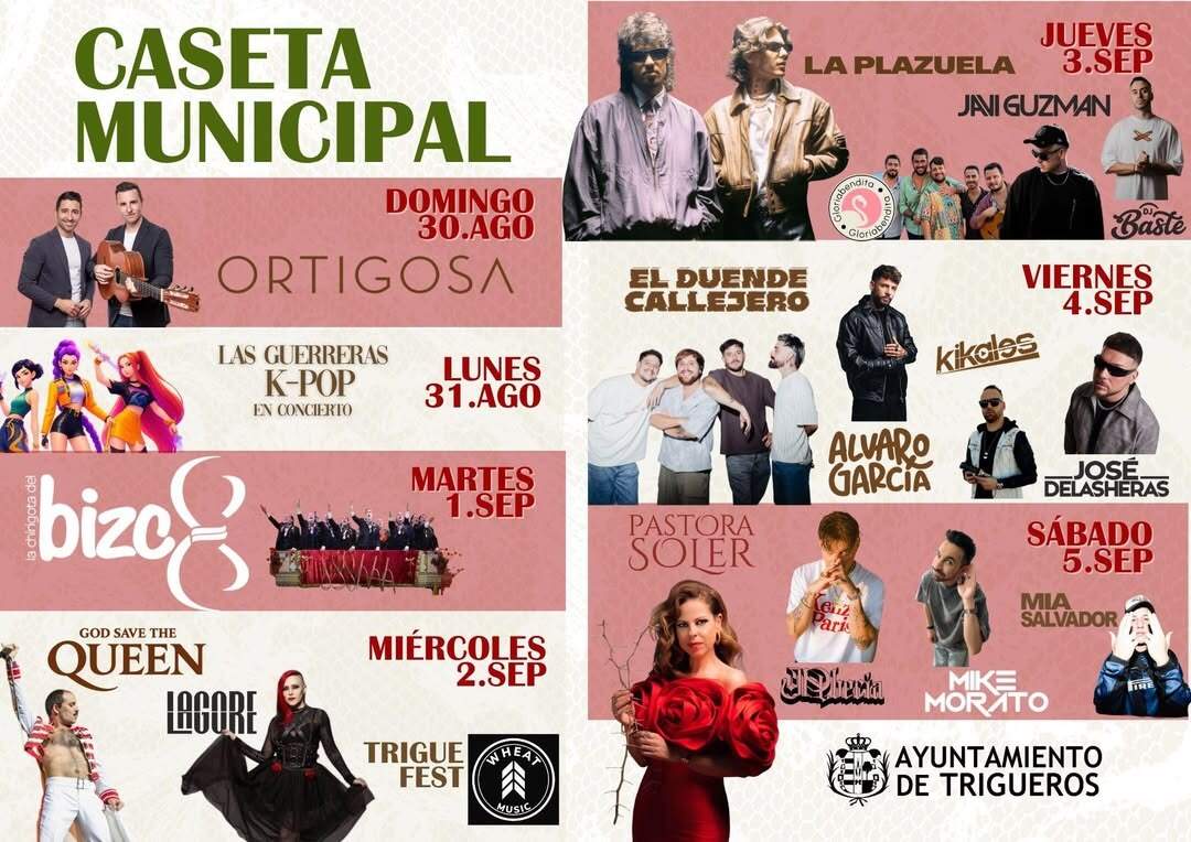 Cartel musical de las fiestas de Trigueros.