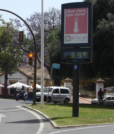 Aviso amarillo en el Andévalo y Condado por temperaturas de hasta 38 grados este jueves