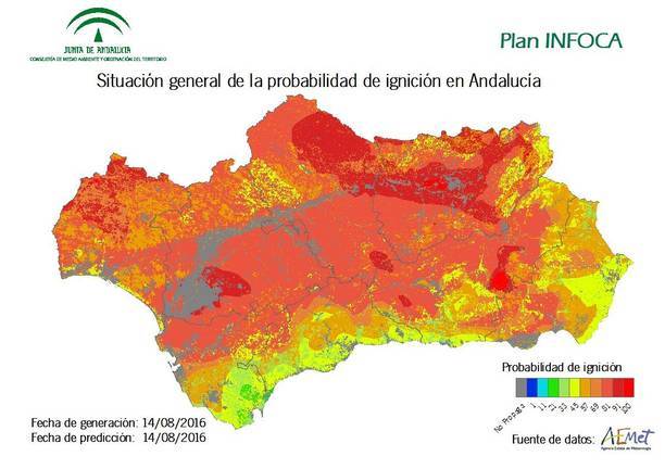El Infoca mantiene la alarma sobre el riesgo de incendios en Huelva