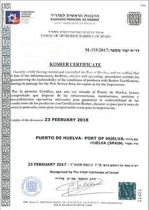 Certificado Kosher