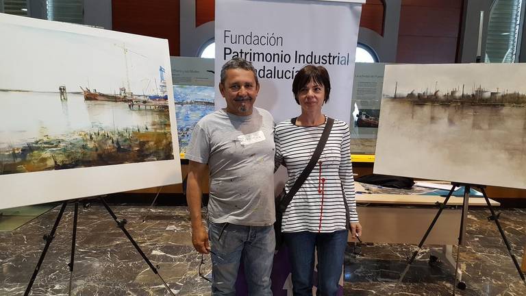 Cristina Díaz y Fernando Wilson vencen en el certamen de pintura del Puerto