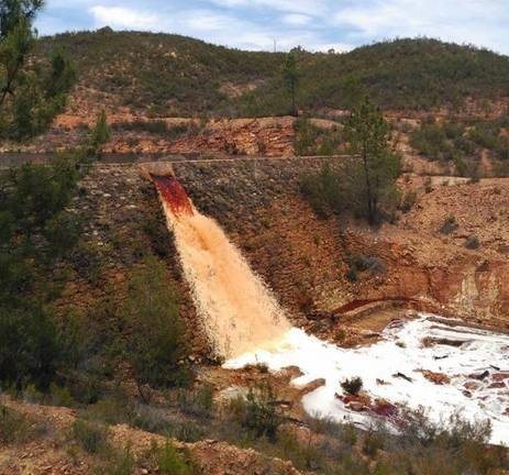 El vertido minero de La Zarza ya no llega al río Odiel
