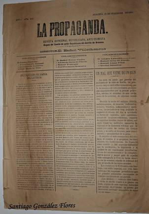 ‘La Propaganda’, el primer periódico que se publicó en la Sierra