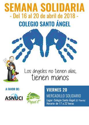 El mercadillo solidario del Colegio Santo Ángel recoge fondos para Asnuci este viernes