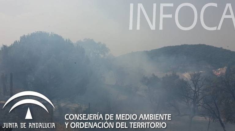 Un incendio de pastos se acerca al núcleo urbano de Cortelazor