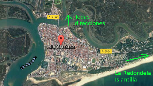 Cuatro heridos en un accidente de tráfico en Isla Cristina