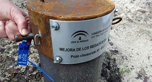 Sellados 65 de los 77 pozos sancionados por captación ilegal de agua en Lucena del Puerto