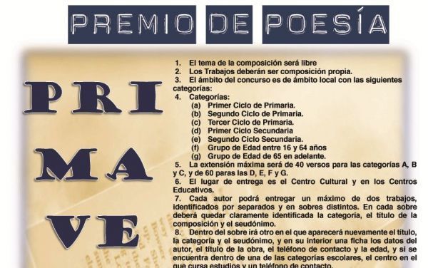 Abierto el plazo para presentar las obras al Premio de Poesía de Punta