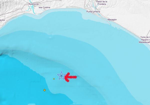 Un terremoto frente a las costas de Huelva alcanza los 2,9 grados