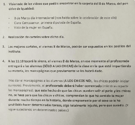 Amenazan con “repartir ostias” a profesores del IES de Puebla por retrasar el recreo a niños el 8M