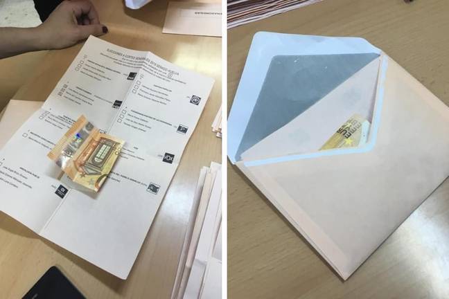Los ‘enigmáticos’ 50 euros dentro de un sobre electoral en La Orden