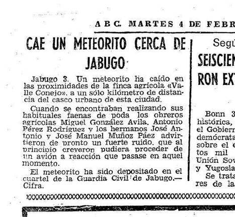 El día que un meteorito cayó en Jabugo