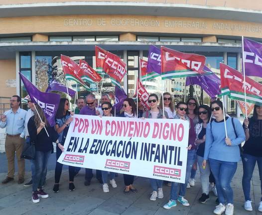 Gran seguimiento de la huelga en la educación infantil