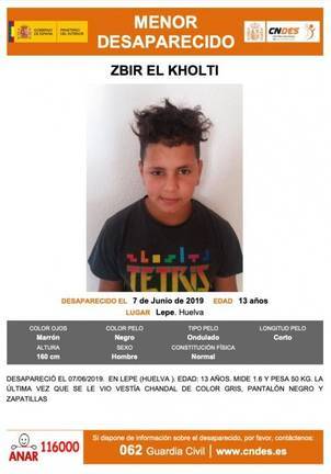 Buscan a un menor desaparecido desde hace una semana en Lepe