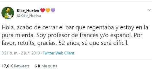 El exdueño del Prokope recibe 17.600 retuits para encontrar trabajo