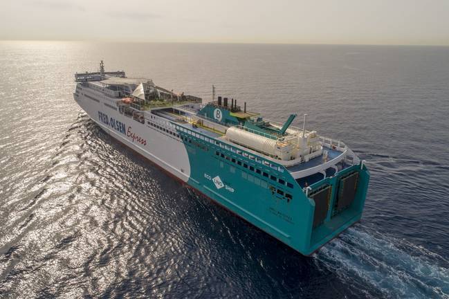 Baleària y Fred. Olsen incorporan el ‘smart ship’ a gas ‘Abel Matutes’ a la ruta Huelva-Canarias