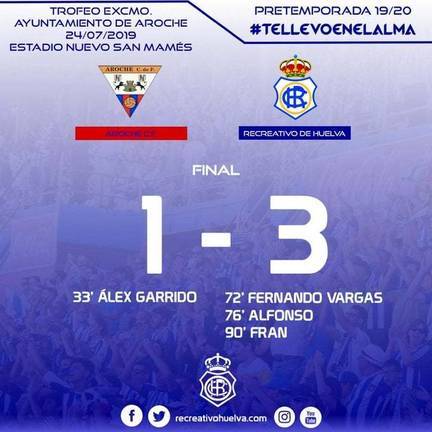 Alfonso lidera la remontada del Recreativo sobre el Aroche (1-3)