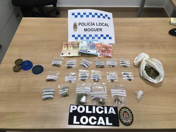 Detenido un joven en Moguer con decenas de dosis de marihuana, hachís y MDMA