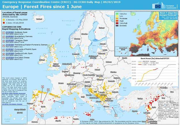 El incendio de Beas entre los mayores de toda Europa hasta el momento