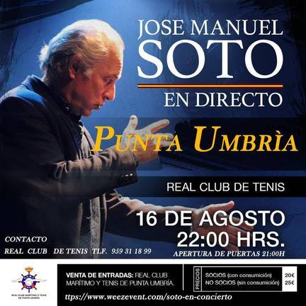 José Manuel Soto canta este viernes en Punta Umbría