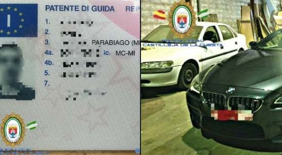Un onubense improvisa ante la policía acento italiano para justificar su falso carné de conducir