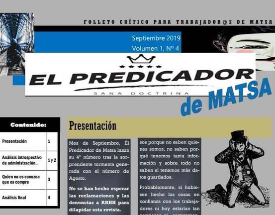 Distribuyen un pasquín en Matsa que ridiculiza a mujeres, jefes y trabajadores