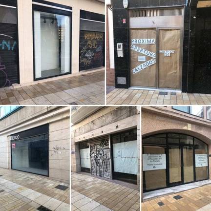 Pasear por el centro de Huelva es una pena, cada vez más escaparates vacíos y tiendas cerradas