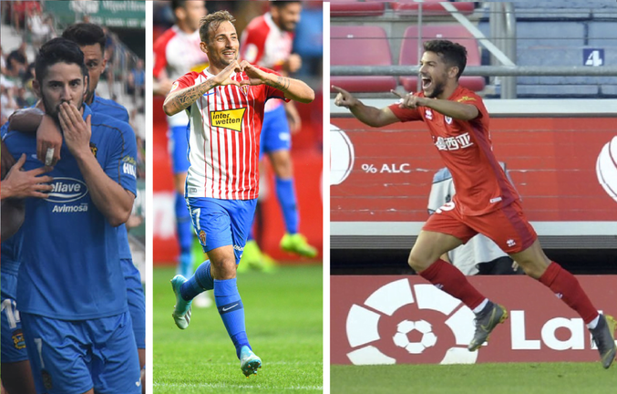 Hugo Fraile, Aitor García y Curro Sánchez luchan por el ‘pichichi’ onubense