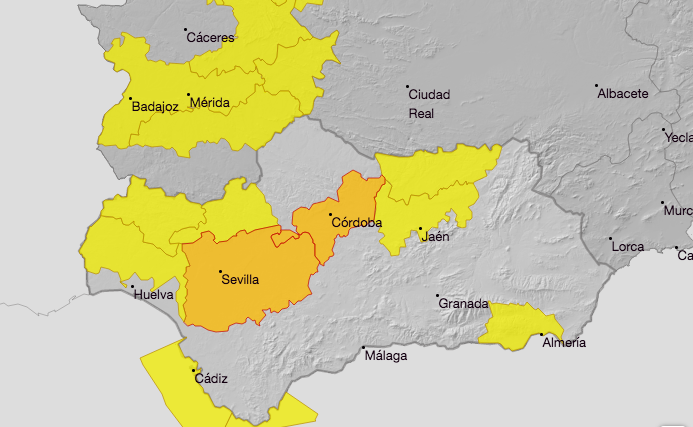 Aviso amarillo en el Andévalo, el Condado y Aracena por altas temperaturas