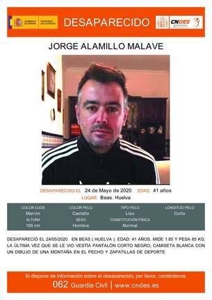 La Guardia Civil amplía a toda España el radio de búsqueda del desaparecido Jorge Alamillo