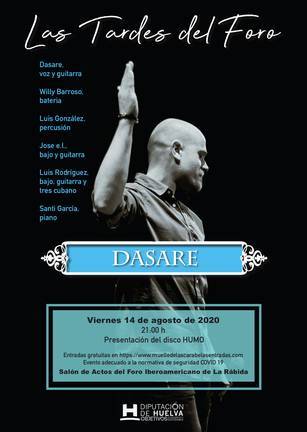 El cantautor onubense Dasare protagoniza el último concierto de la temporada estival de ‘Las Tardes del Foro’