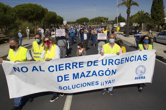 Mazagón clama contra el cierre de las urgencias en un pueblo con 7.000 habitantes