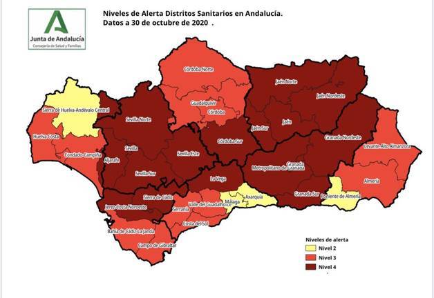 6 municipios de Huelva pasan al nivel 4 de alerta sanitaria