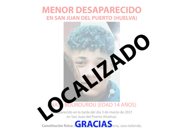 Localizado el menor desaparecido en San Juan del Puerto