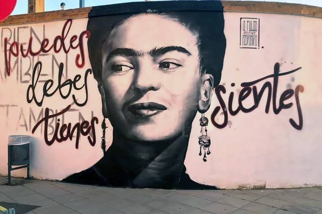 Jacobo Palos y Álvaro Redondo firman un mural contra la violencia de género 1 Jacobo Palos y Álvaro Redondo firman un mural contra la violencia de género