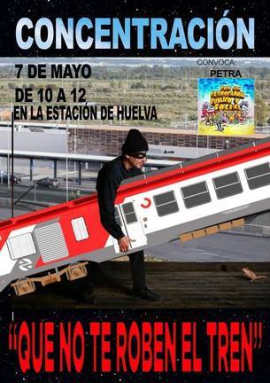 La Plataforma por el Tren Rural trae a Huelva sus protestas en defensa del ferrocarril
