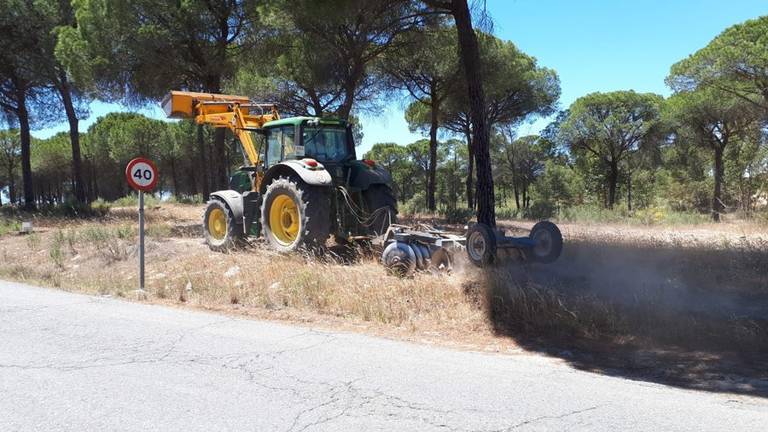 Moguer adecenta los cortafuegos anticipándose al verano
