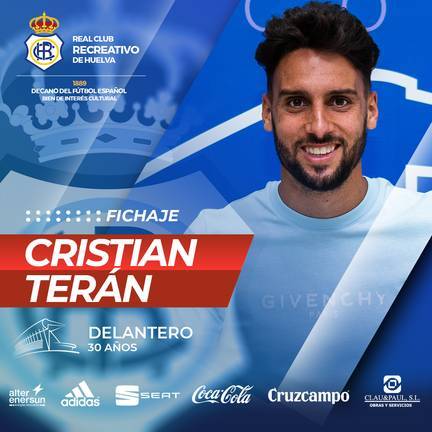 El goleador Cristian Terán se convierte en el primer fichaje del Recreativo