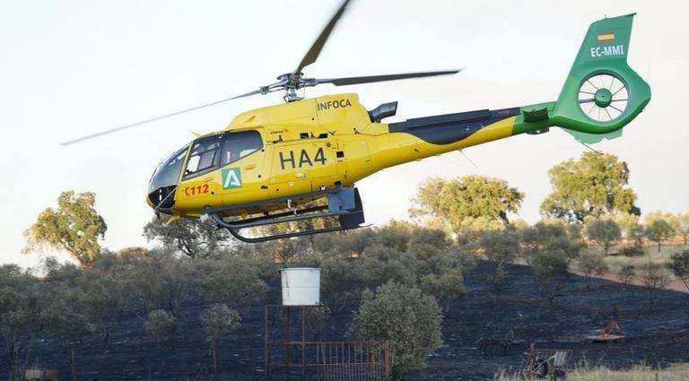 El Infoca controla un incendio en el paraje Arroyo Algarve de Hinojos