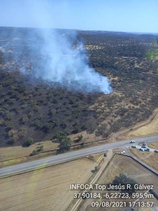 Controlado el incendio de Santa Olalla de Cala
