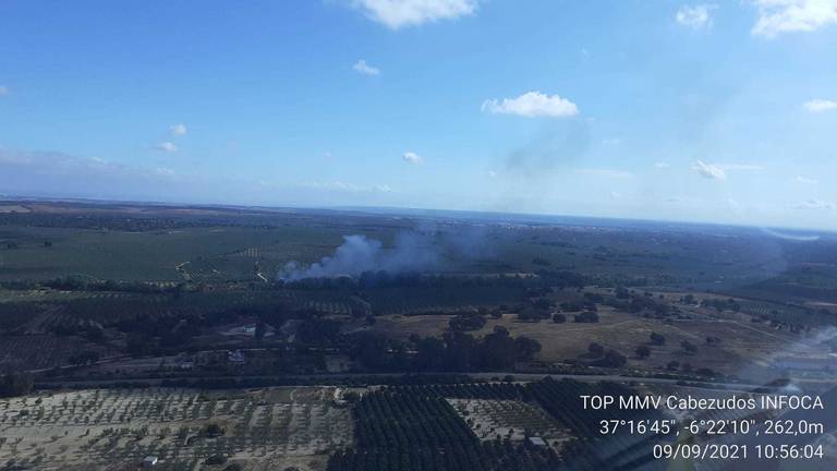 Tercer incendio en un mes en el paraje Algarve de Hinojos, en el entorno de Doñana